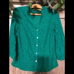 🌼3 for $15🌼
 green lace 3/4 sleeve blouse